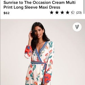 Lulu’s ‘Sunrise to the Occasion’ maxi dress, small